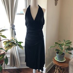 Black Halo Plunge Neck Dress